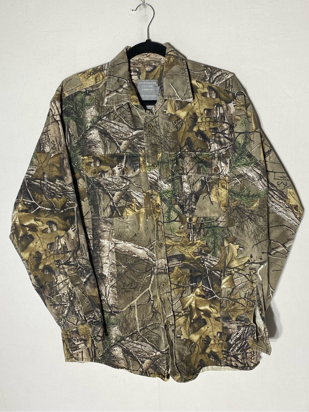 Vintage Sportsmans Trading Co Realtree Mossy Oak Camo  Long Sleeve Button Up M